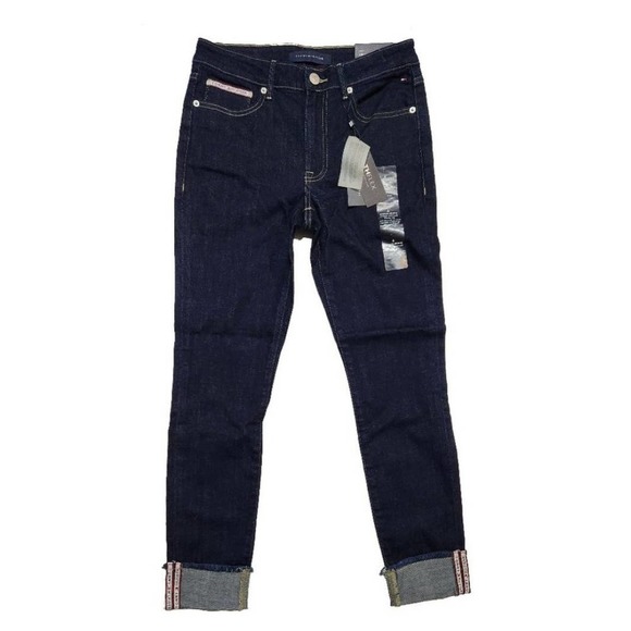 Tommy Hilfiger Denim - Tribeca Tommy Hilfiger  Size 10 Flex Raw-cuff Skinny Jeans In Soft Indigo Rinse